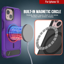 Load image into Gallery viewer, Coque PunkCase pour iPhone 13, [Série Spartan X] Coque robuste et résistante avec béquille + anneau magnétique [violet]
