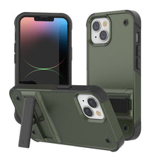 Load image into Gallery viewer, Punkcase Coque pour iPhone 14 Plus [Série Reliance] Coque hybride de protection de qualité militaire avec support intégré [Vert armée-noir]
