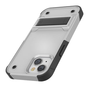 Coque Punkcase iPhone 14 Plus [Série Reliance] Étui hybride de protection de qualité militaire avec béquille intégrée [Blanc-Noir]