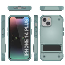 Load image into Gallery viewer, Étui Punkcase pour iPhone 14 Plus [Série Reliance] Couverture hybride de qualité militaire avec support intégré [vert]
