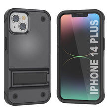 Load image into Gallery viewer, Étui Punkcase iPhone 14 Plus [Série Reliance] Coque Hybride de Protection de Niveau Militaire avec Support Intégré [Gris-Noir]
