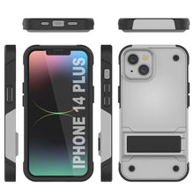 Load image into Gallery viewer, Coque Punkcase iPhone 14 Plus [Série Reliance] Étui hybride de protection de qualité militaire avec béquille intégrée [Blanc-Noir]
