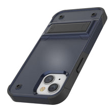 Load image into Gallery viewer, Étui Punkcase pour iPhone 14 Plus [Série Reliance] Coque hybride protectrice de qualité militaire avec support intégré [Bleu marine-noir]
