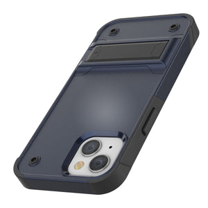 Étui Punkcase pour iPhone 14 Plus [Série Reliance] Coque hybride protectrice de qualité militaire avec support intégré [Bleu marine-noir]