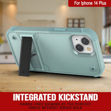 Load image into Gallery viewer, Étui Punkcase pour iPhone 14 Plus [Série Reliance] Couverture hybride de qualité militaire avec support intégré [vert]
