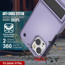 Load image into Gallery viewer, Étui Punkcase iPhone 14 Plus [Série Reliance] Coque robuste hybride de qualité militaire avec béquille intégrée [Violet-Marine]
