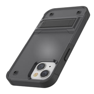 Étui Punkcase iPhone 14 Plus [Série Reliance] Coque Hybride de Protection de Niveau Militaire avec Support Intégré [Gris-Noir]