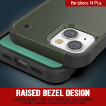 Load image into Gallery viewer, Punkcase Coque pour iPhone 14 Plus [Série Reliance] Coque hybride de protection de qualité militaire avec support intégré [Vert armée-noir]
