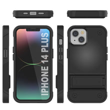 Load image into Gallery viewer, Coque Punkcase iPhone 14 Plus [Série Reliance] Housse hybride de protection de qualité militaire avec béquille intégrée [Noir]
