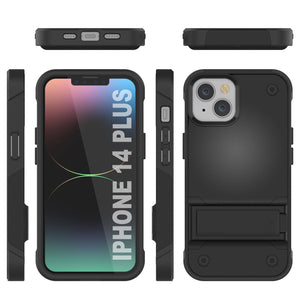 Coque Punkcase iPhone 14 Plus [Série Reliance] Housse hybride de protection de qualité militaire avec béquille intégrée [Noir]