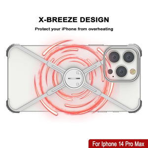 Coque de protection Punkcase pour iPhone 14 Pro Max [série Backbone] Étui ultra fin personnalisé en aluminium métallique avec cadre X pour iPhone 14 Pro Max (2022) (6,7") [Argenté]