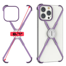 Load image into Gallery viewer, Coque Bumper Punkcase pour iPhone 14 Pro Max [Série Backbone] Coque en aluminium métallique ultra mince et minimaliste avec cadre en X pour iPhone 14 Pro Max (2022) (6,7 pouces) [Violet]
