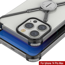 Charger l&#39;image dans la galerie, Étui de pare-chocs Punkcase iPhone 14 Pro Max [Série Backbone] Coque ultra-mince personnalisée en aluminium métallique pour iPhone 14 Pro Max (2022) (6,7 pouces) [Noir]
