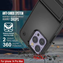 Load image into Gallery viewer, Coque Punkcase pour iPhone 14 Pro Max [Série Reliance] Coque de protection hybride de qualité militaire avec support intégré [Noir]

