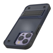 Load image into Gallery viewer, Coque Punkcase pour iPhone 14 Pro Max [série Reliance] Coque hybride de protection de qualité militaire avec béquille intégrée [Marine-Noir]
