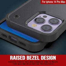 Load image into Gallery viewer, Étui Punkcase pour iPhone 14 Pro Max [Série Reliance] Coque hybride de protection de qualité militaire avec béquille intégrée [Gris-Noir]
