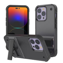 Load image into Gallery viewer, Étui Punkcase pour iPhone 14 Pro Max [Série Reliance] Coque hybride de protection de qualité militaire avec béquille intégrée [Gris-Noir]
