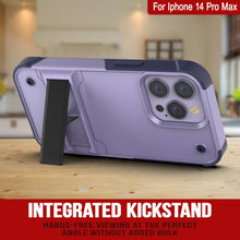 Load image into Gallery viewer, Coque Punkcase pour iPhone 14 Pro Max [Série Reliance] Coque hybride de protection de qualité militaire avec béquille intégrée [Violet-Marine]

