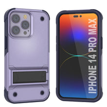 Load image into Gallery viewer, Coque Punkcase pour iPhone 14 Pro Max [Série Reliance] Coque hybride de protection de qualité militaire avec béquille intégrée [Violet-Marine]
