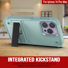 Load image into Gallery viewer, Coque Punkcase pour iPhone 14 Pro Max [Série Reliance] Coque hybride protectrice de qualité militaire avec béquille intégrée [Vert]
