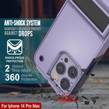 Load image into Gallery viewer, Coque Punkcase pour iPhone 14 Pro Max [Série Reliance] Coque hybride de protection de qualité militaire avec béquille intégrée [Violet-Marine]
