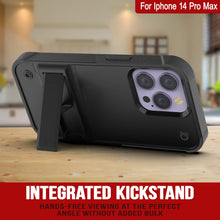 Load image into Gallery viewer, Coque Punkcase pour iPhone 14 Pro Max [Série Reliance] Coque de protection hybride de qualité militaire avec support intégré [Noir]
