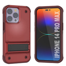 Load image into Gallery viewer, Étui Punkcase iPhone 14 Pro Max [Série Reliance] Coque hybride de protection de qualité militaire avec support intégré [Rouge-Rose]
