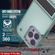 Load image into Gallery viewer, Coque Punkcase pour iPhone 14 Pro Max [Série Reliance] Coque hybride protectrice de qualité militaire avec béquille intégrée [Vert]
