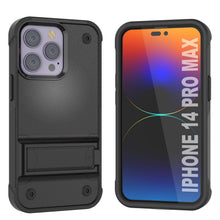 Load image into Gallery viewer, Coque Punkcase pour iPhone 14 Pro Max [Série Reliance] Coque de protection hybride de qualité militaire avec support intégré [Noir]

