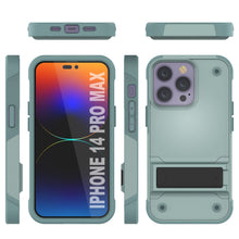 Load image into Gallery viewer, Coque Punkcase pour iPhone 14 Pro Max [Série Reliance] Coque hybride protectrice de qualité militaire avec béquille intégrée [Vert]
