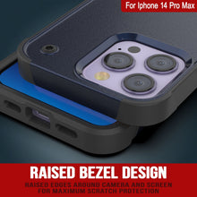 Load image into Gallery viewer, Coque Punkcase pour iPhone 14 Pro Max [série Reliance] Coque hybride de protection de qualité militaire avec béquille intégrée [Marine-Noir]
