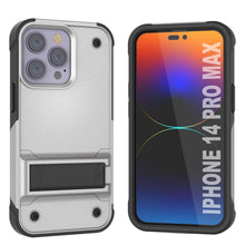 Load image into Gallery viewer, Coque Punkcase pour iPhone 14 Pro Max [Série Reliance] Coque de protection hybride de qualité militaire avec support intégré [Blanc-Noir]
