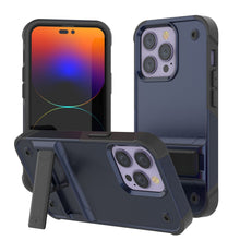 Load image into Gallery viewer, Coque Punkcase pour iPhone 14 Pro Max [série Reliance] Coque hybride de protection de qualité militaire avec béquille intégrée [Marine-Noir]
