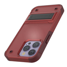 Charger l&#39;image dans la galerie, Étui Punkcase pour iPhone 14 Pro [Série Reliance] Coque de protection hybride de qualité militaire avec support intégré [Rouge-Rose]
