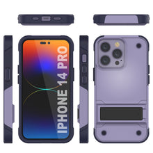 Charger l&#39;image dans la galerie, Coque Punkcase pour iPhone 14 Pro [Série Reliance] Coque de protection hybride de qualité militaire avec support intégré [Violet-Marine]
