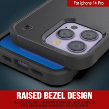 Charger l&#39;image dans la galerie, Coque Punkcase pour iPhone 14 Pro [Série Reliance] Étui hybride de protection de qualité militaire avec support intégré [Gris-Noir]
