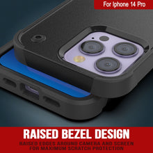 Charger l&#39;image dans la galerie, Étui Punkcase iPhone 14 Pro [Série Reliance] Coque hybride de protection de qualité militaire avec support intégré [Noir]
