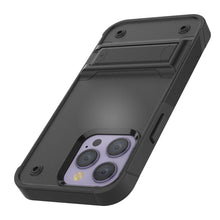 Charger l&#39;image dans la galerie, Étui Punkcase iPhone 14 Pro [Série Reliance] Coque hybride de protection de qualité militaire avec support intégré [Noir]
