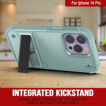 Charger l&#39;image dans la galerie, Coque Punkcase pour iPhone 14 Pro [série Reliance] Étui de protection hybride de qualité militaire avec support intégré [vert]
