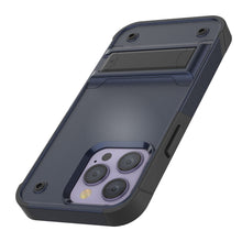 Charger l&#39;image dans la galerie, Coque Punkcase pour iPhone 14 Pro [Série Reliance] Coque de protection hybride de qualité militaire avec support intégré [Bleu marine-noir]
