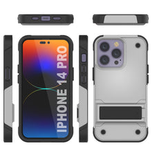 Charger l&#39;image dans la galerie, Étui Punkcase iPhone 14 Pro [Série Reliance] Coque de protection hybride de qualité militaire avec béquille intégrée [Blanc-Noir]
