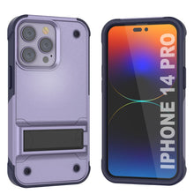 Charger l&#39;image dans la galerie, Coque Punkcase pour iPhone 14 Pro [Série Reliance] Coque de protection hybride de qualité militaire avec support intégré [Violet-Marine]
