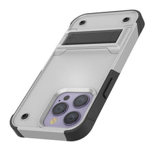 Charger l&#39;image dans la galerie, Étui Punkcase iPhone 14 Pro [Série Reliance] Coque de protection hybride de qualité militaire avec béquille intégrée [Blanc-Noir]
