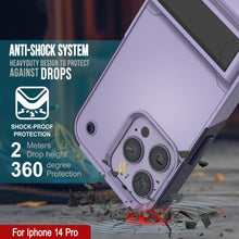 Charger l&#39;image dans la galerie, Coque Punkcase pour iPhone 14 Pro [Série Reliance] Coque de protection hybride de qualité militaire avec support intégré [Violet-Marine]
