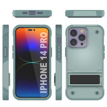 Charger l&#39;image dans la galerie, Coque Punkcase pour iPhone 14 Pro [série Reliance] Étui de protection hybride de qualité militaire avec support intégré [vert]
