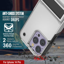 Charger l&#39;image dans la galerie, Étui Punkcase iPhone 14 Pro [Série Reliance] Coque de protection hybride de qualité militaire avec béquille intégrée [Blanc-Noir]
