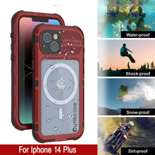 Load image into Gallery viewer, iPhone 14 Plus Série Métal Extrême 2.0 Coque en Aluminium Étanche IP68 avec Protecteur d&#39;Écran Intégré [Rouge-Noir]
