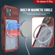 Load image into Gallery viewer, iPhone 14 Plus Série Métal Extrême 2.0 Coque en Aluminium Étanche IP68 avec Protecteur d&#39;Écran Intégré [Rouge-Noir]
