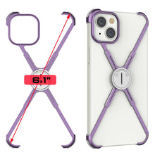 Load image into Gallery viewer, Coque de protection Punkcase pour iPhone 14 [Série Backbone] Étui ultra fin en aluminium minimaliste avec cadre en X pour iPhone 14 (2022) (6,1&quot;) [Violet]
