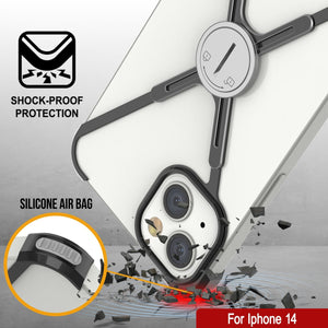 Coque de protection pour iPhone 14 Punkcase [Série Backbone], fine et minimaliste en métal d'aluminium avec cadre X pour iPhone 14 (2022) (6,1 pouces) en noir.